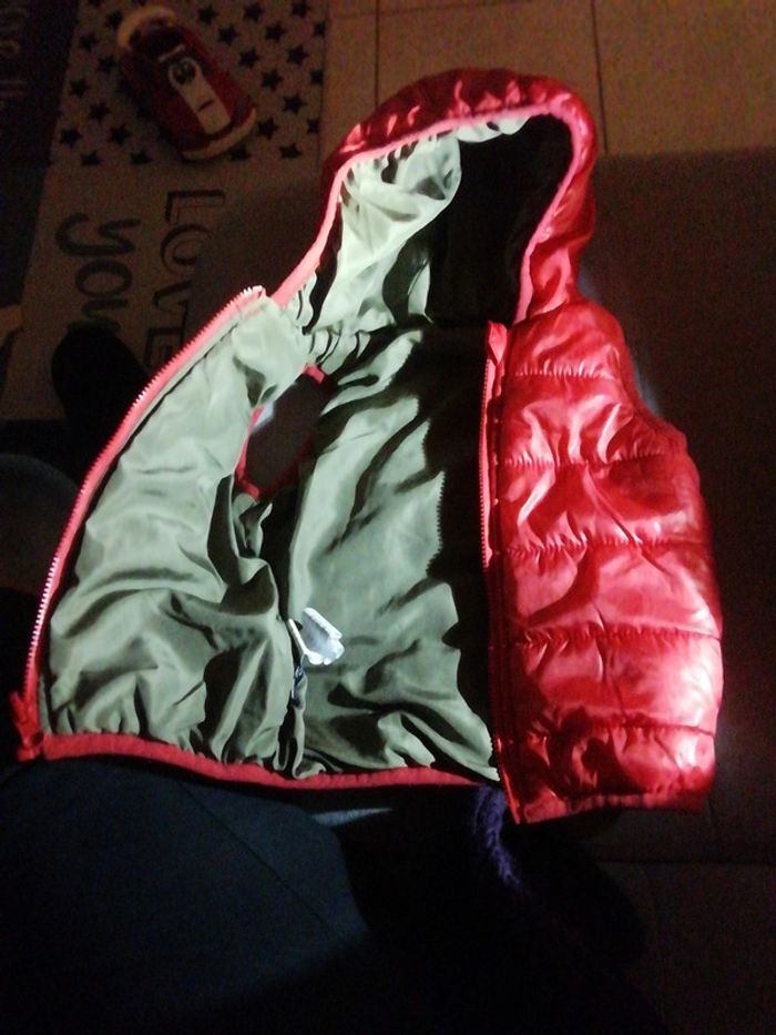 Veste sans manche doudoune Parka bébé in extenso rouge - photo numéro 2