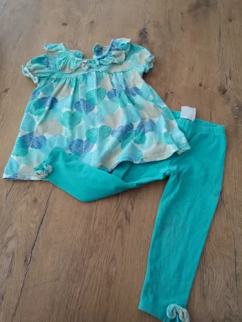 Ensemble 23 mois vert d'eau turquoise