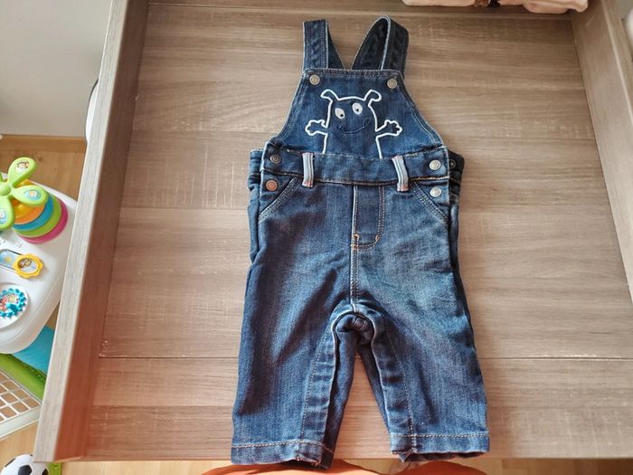 Ensemble salopette en jean et tee shirt, bébé garçon 6 mois - photo numéro 2