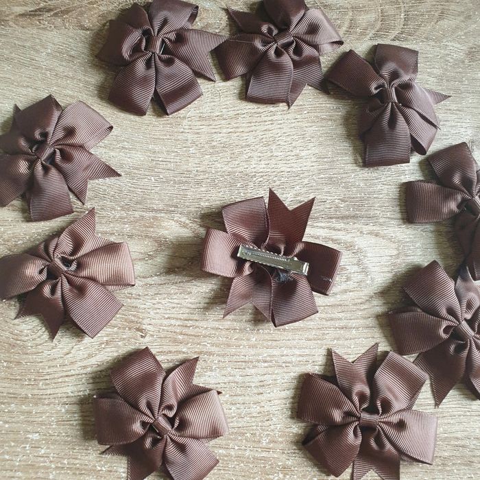 🩷 Lot de 10 barrettes nœuds marron pinces croco neuf #emyfleury_accessoirescheveux - photo numéro 2