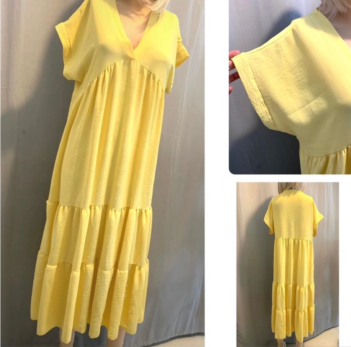 Belle robe longue jaune