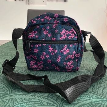 Sac à bandoulière réglable floral rose et bleu