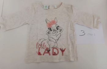 T-shirt ml panpan Disney 3 mois