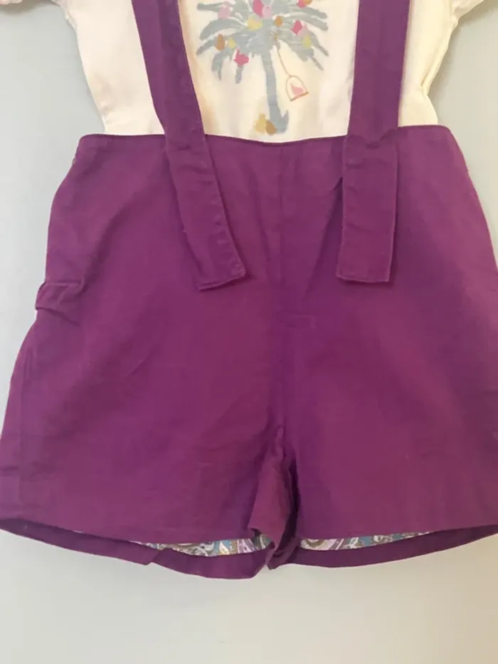 Ensemble salopette short et tee shirt manches courtes taille 3 ans - photo numéro 3