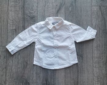 Chemise manches longues blanche 9 mois