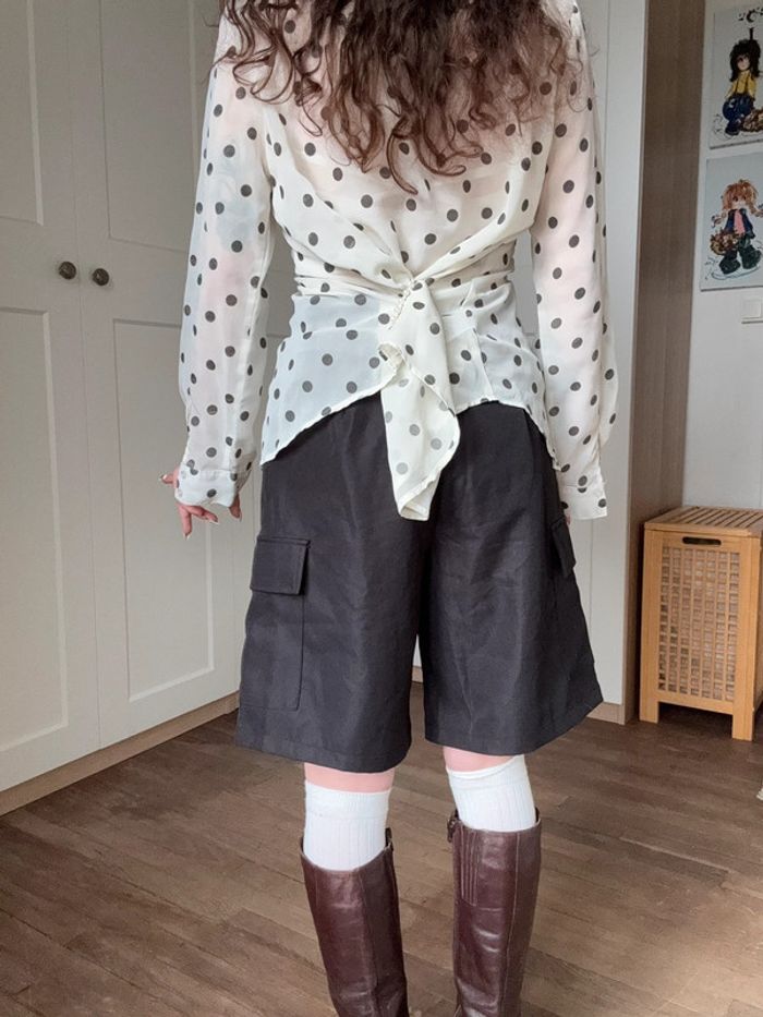 Chemisier vintage transparent pois - photo numéro 4