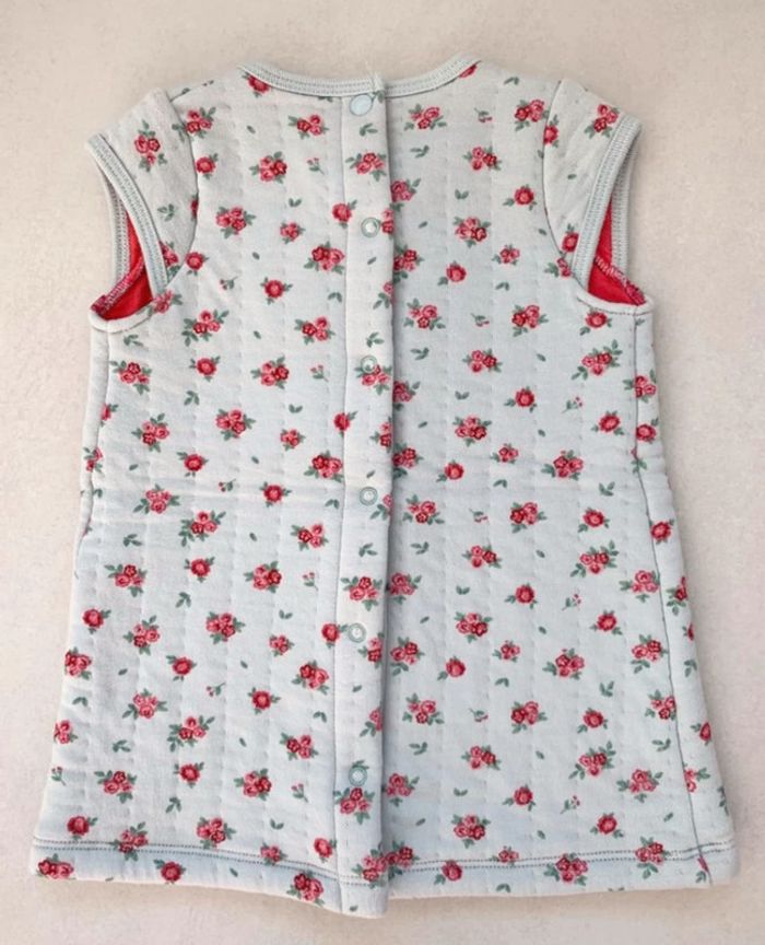 robe petit bateau matelassé fleurs liberty 6 mois neuve - photo numéro 5