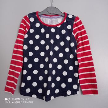 T-shirt à pois et rayures 4ans