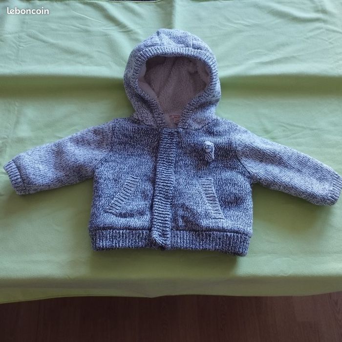 Veste polaire à capuche bébé 3mois - photo numéro 2