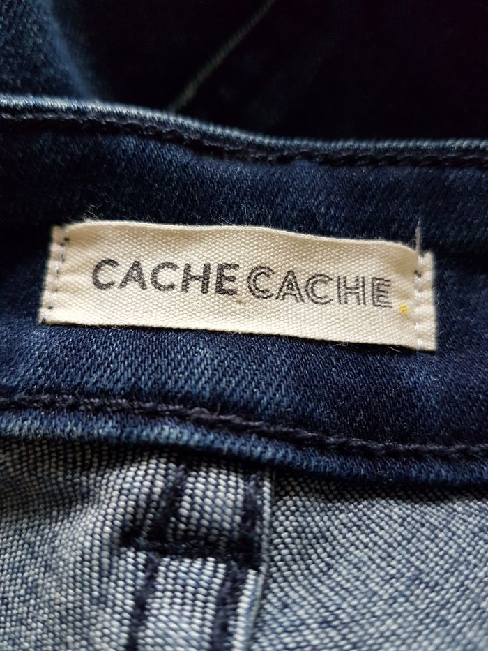 Jean bleu foncé, tour de taille 76 cm, longueur 8 cm, Cache Cache, taille 40 - photo numéro 4