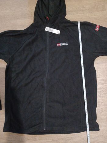 Veste polaire noir micro polaire legere avec capuche geographical norway modele tugood