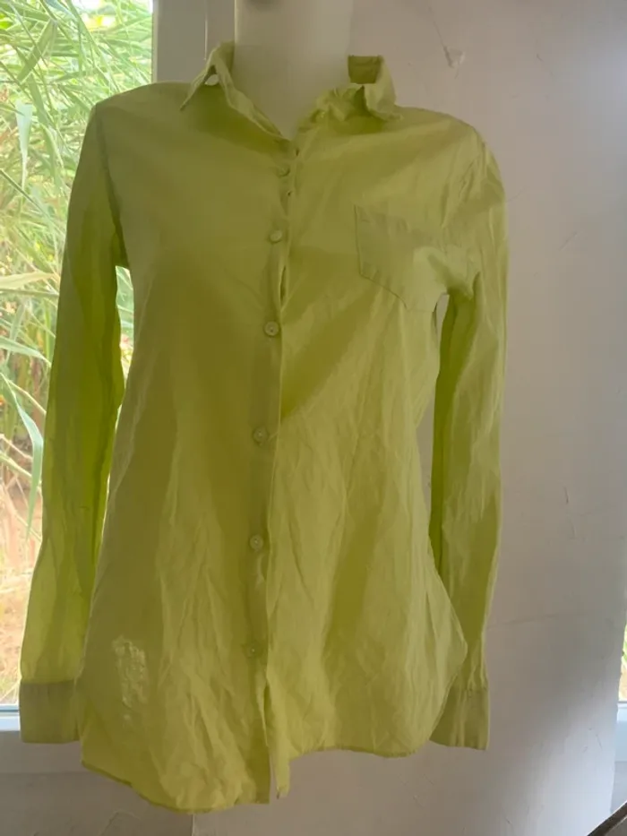 Chemise Sud express vert clair taille M 100%voton - photo numéro 2