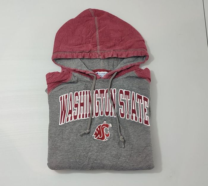 Vêtement Homme Sweatshirts Sweats pull à capuche rouge et gris Champion taille XL #Retrostreet