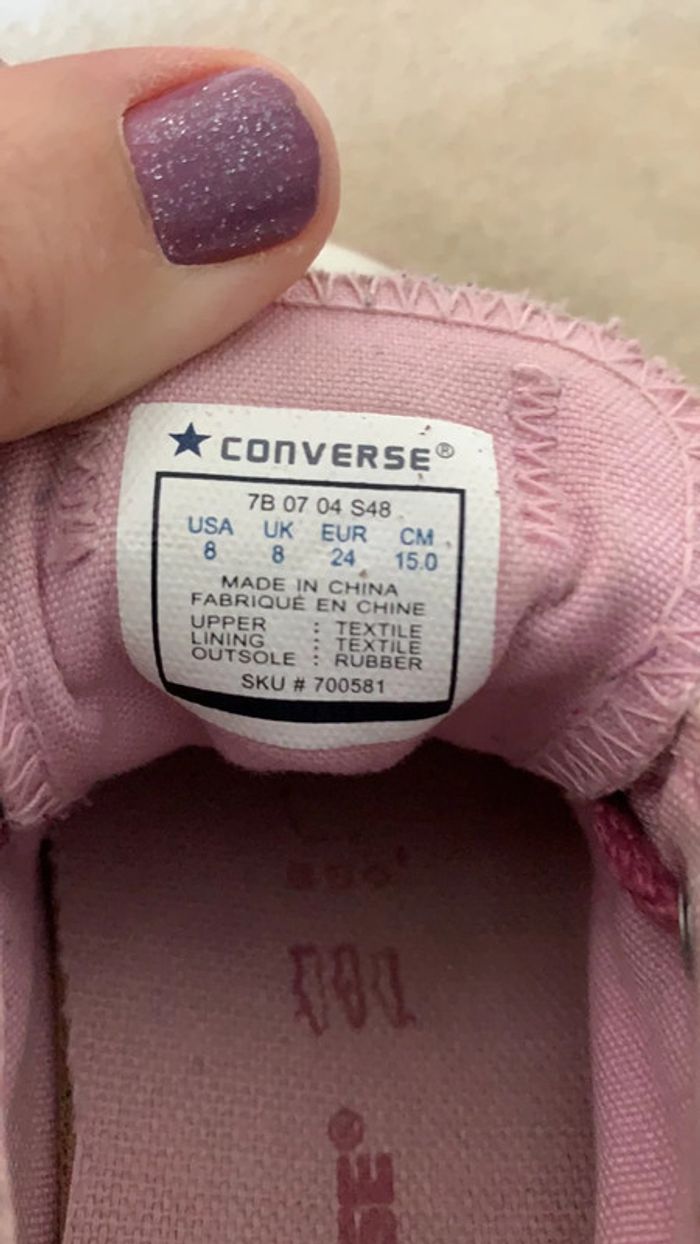 Converse rose « fleurs » pointure 24 - photo numéro 6