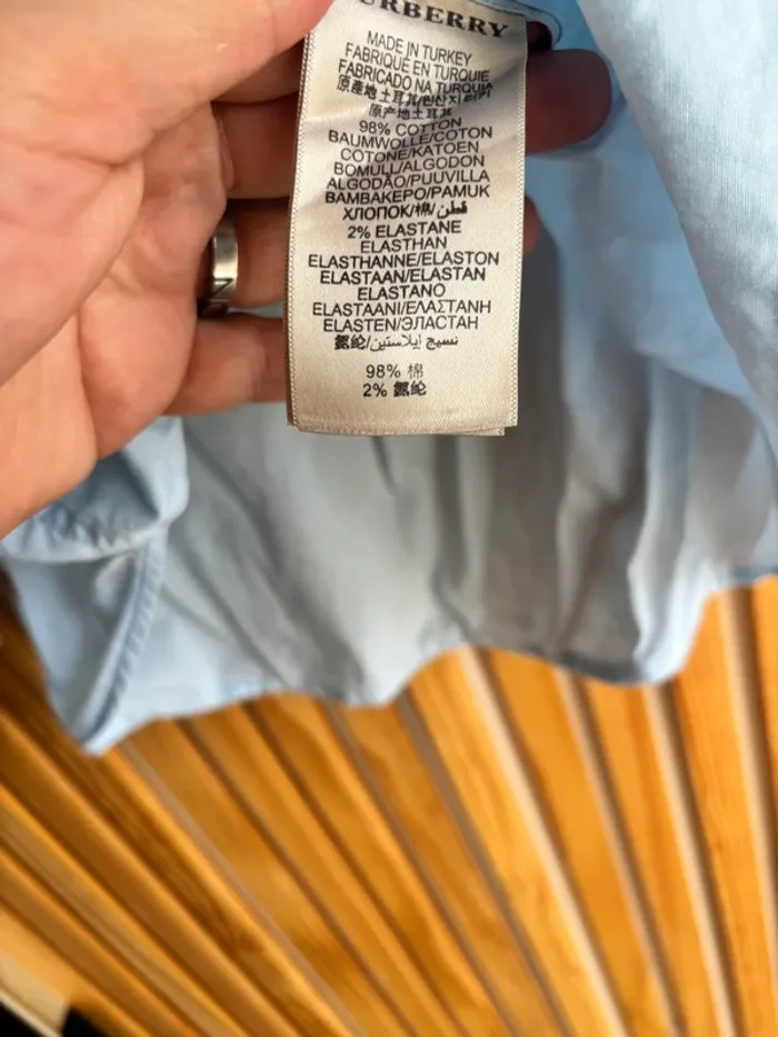 Chemise Burberry bleu ciel - photo numéro 5