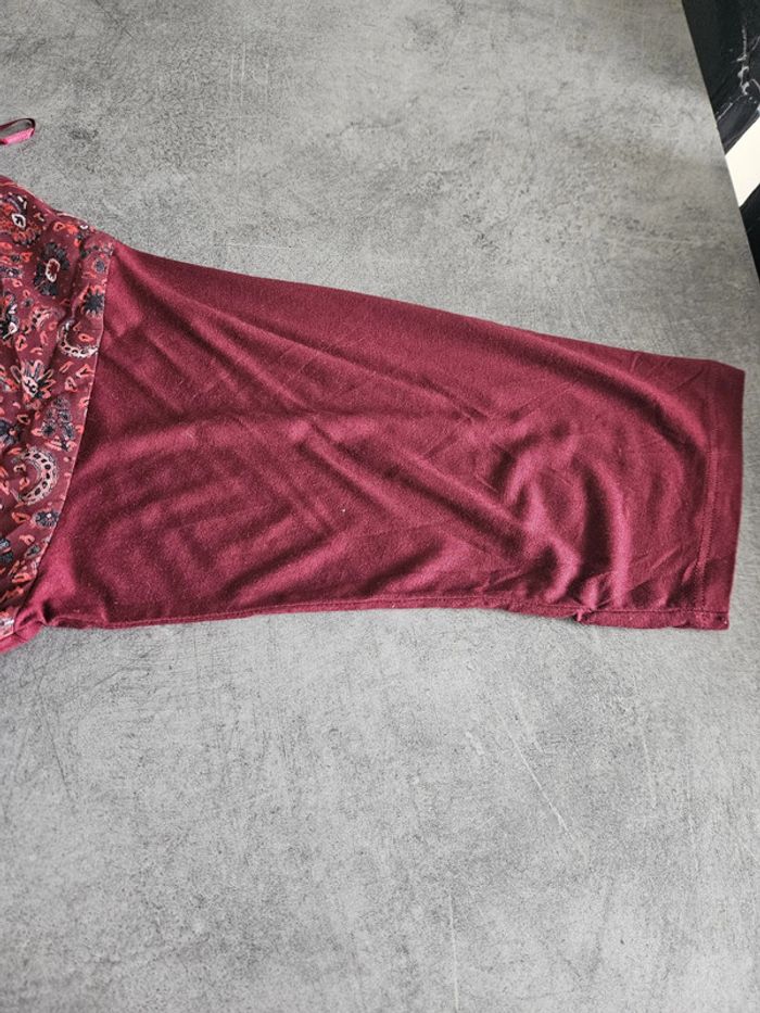 Blouse manches 3/4 femme - Taille 5 (44 / XXL) - Bréal - Bordeaux sérigraphie avec strass - photo numéro 7