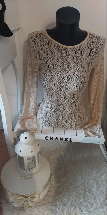 Blouse beige dentelle légère Zara T.M TBE 🤎