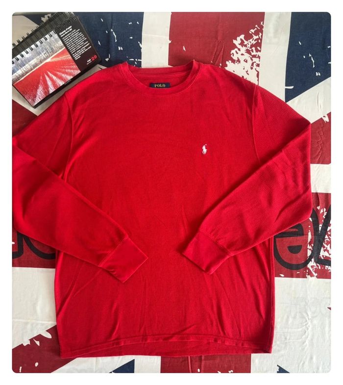 Sweat nid d’abeille rouge Ralph Lauren taille Xl - photo numéro 2