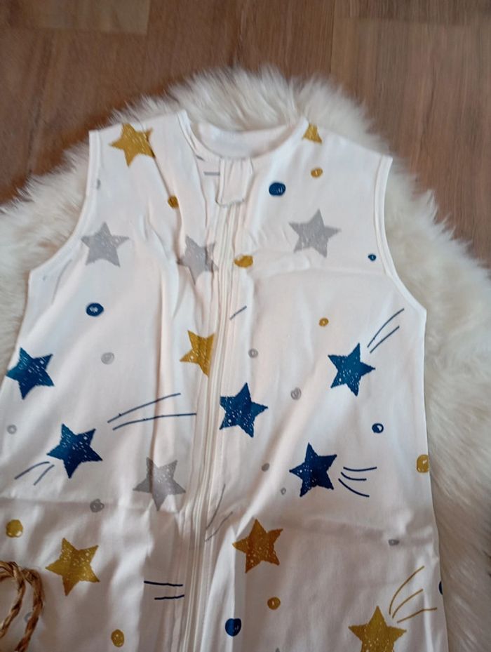 Neuf 🌟 gigoteuse a pied mi saison 100% coton 2 /3 ans mixte imprimé étoile - photo numéro 3