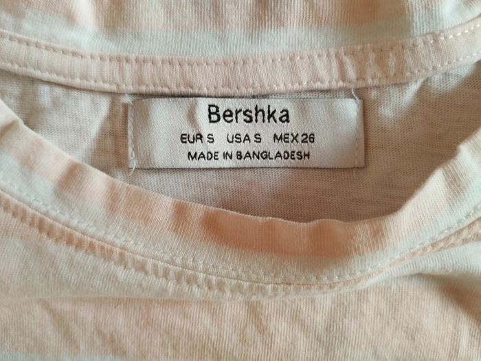 Tee-shirt rayé rose pâle & blanc – Taille S/36 – Bershka – TBE - photo numéro 6