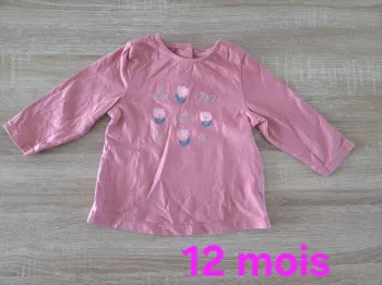 Tshirt fleur manches longues 12 mois