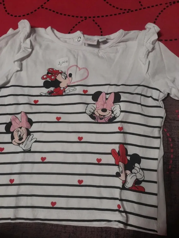 T-shirt manche longue minnie mouse taille 18 mois