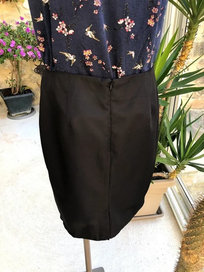 Autre ton - Jupe droite noire mi longue professionnelle type blazer - photo numéro 5