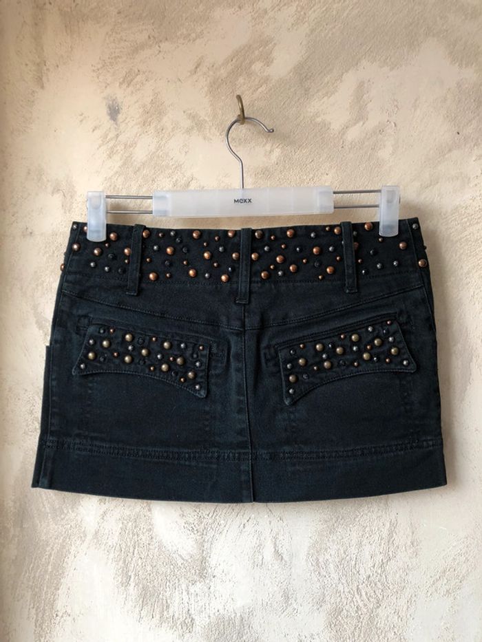 Micro jupe en jean noir clouté Pinko 38 - photo numéro 3
