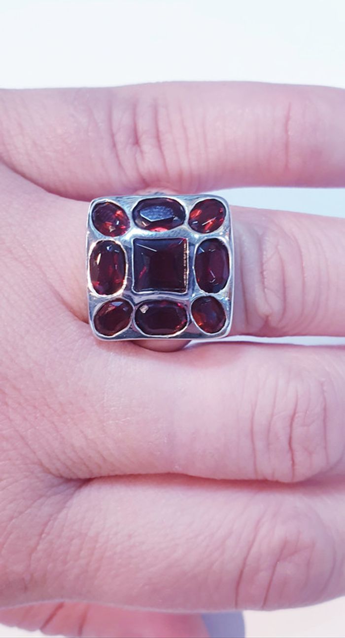 Superbe bague argent 925 et grenats - photo numéro 5