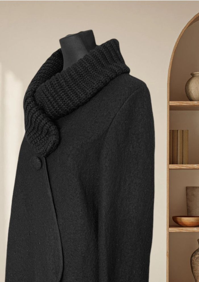 Manteau/veste noir en laine taille M Linea Cinque - photo numéro 2