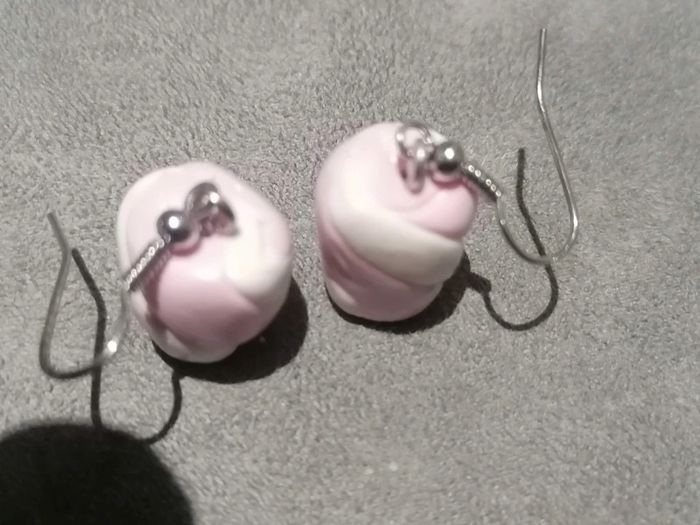 Boucles d'oreilles guimauve fimo 🍬 - photo numéro 6