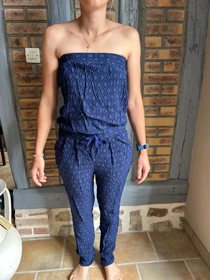 Combinaison longue haut bustier femme à motif, promod taille