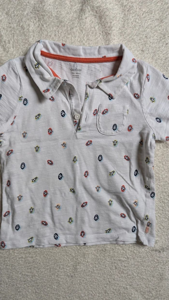 Lot 2 t-shirt polos 18 mois manches courtes - photo numéro 7