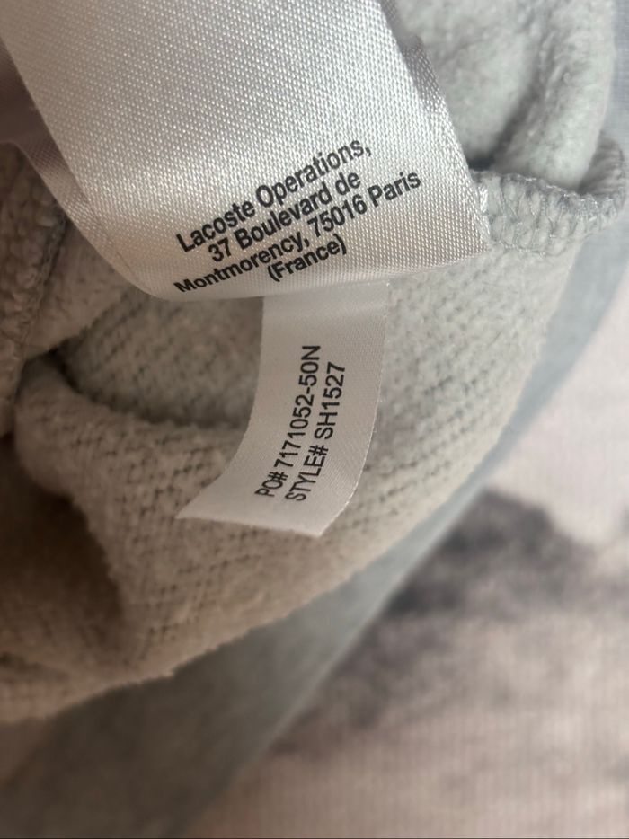 Sweat à capuche Lacoste gris taille S - photo numéro 8