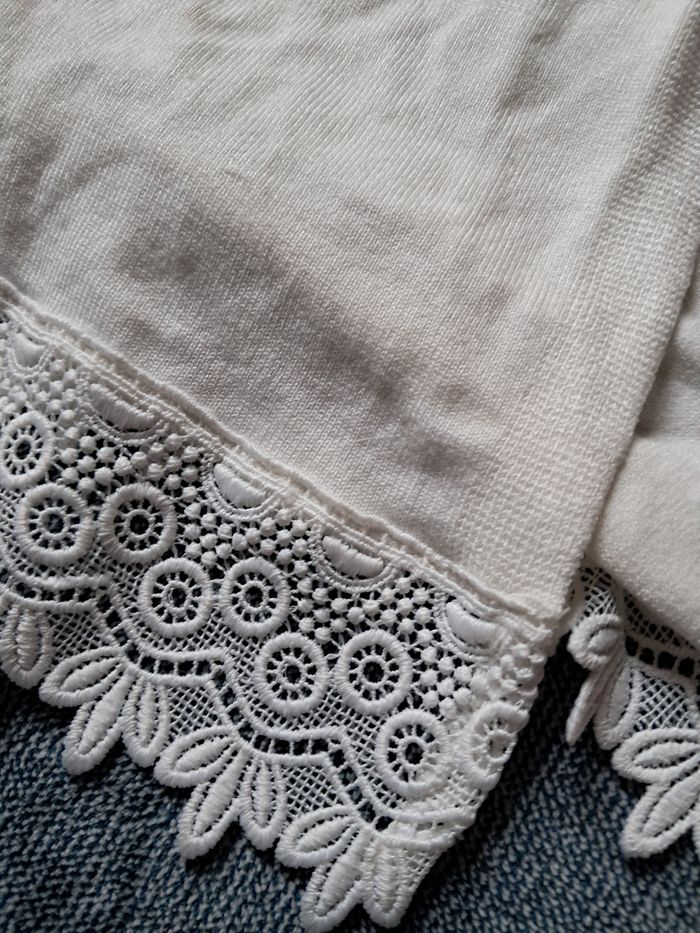 Gilet blanc avec dentelle grain de malice xl  neuf - photo numéro 2