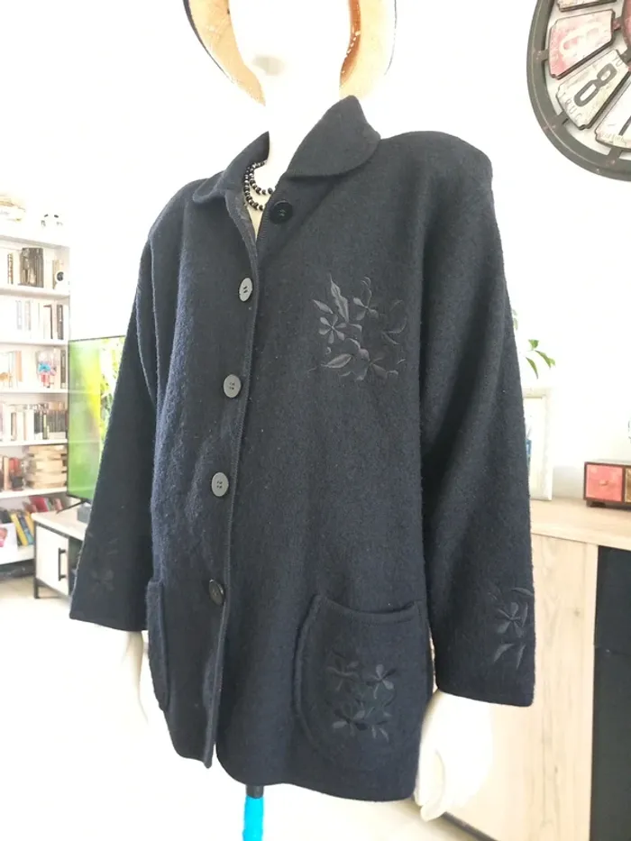 Veste en laine noir femme T44 - photo numéro 3