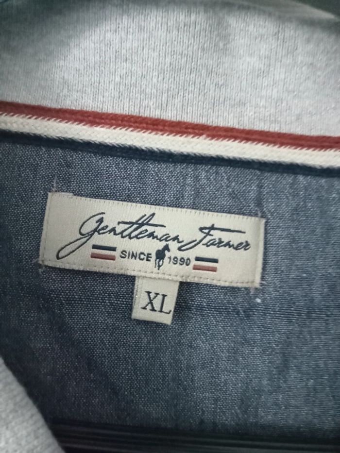 polo gris clair courtes manches taille XL gentleman farmer - photo numéro 2