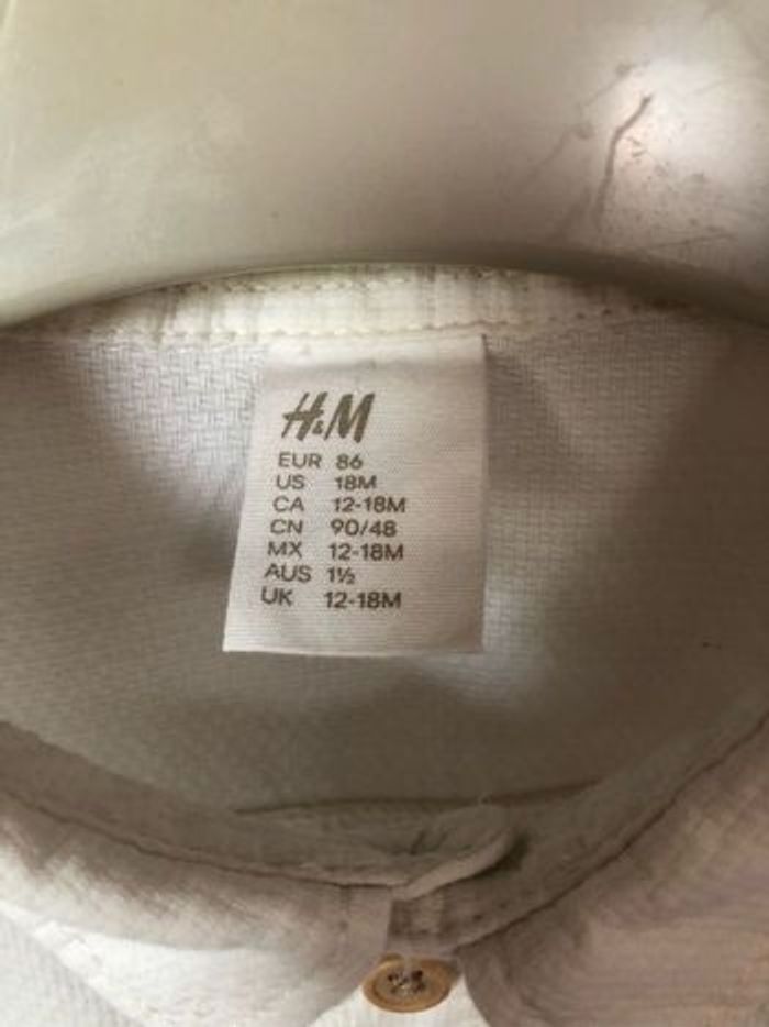 Jolie chemise crème coton piqué 18 mois H&M - photo numéro 3