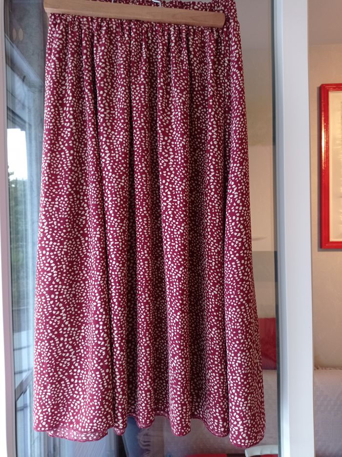 JUPE Longue Bordeaux Imprimé. - photo numéro 3