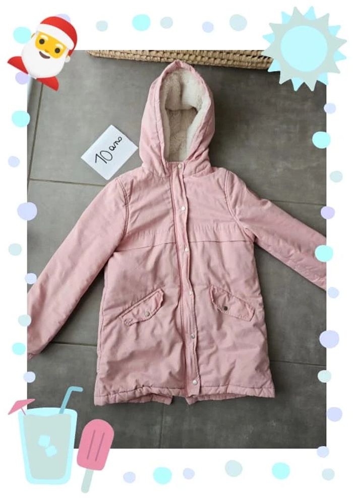 Manteau chaud parka 10 ans rose vertbaudet