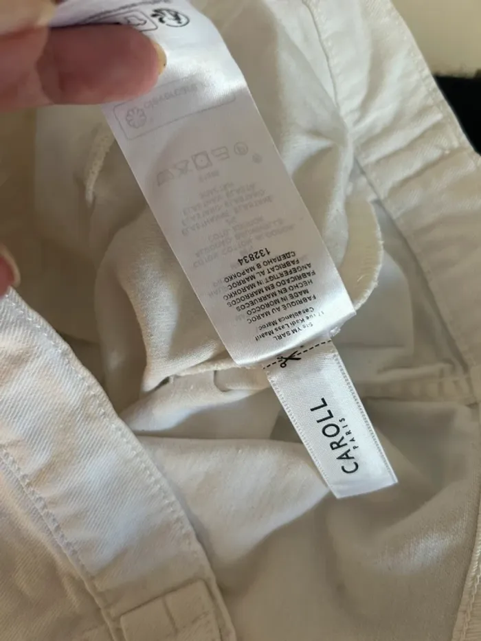 Caroll veste en jeans courte blanche femme, taille 36 - photo numéro 7
