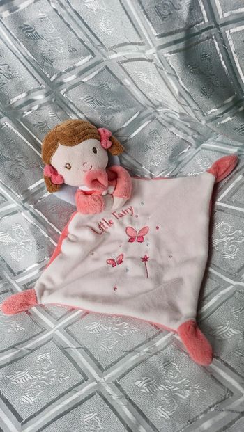Doudou plat rose fée Tex littéraire fairy