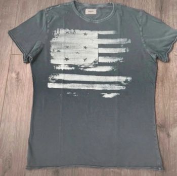 T-shirt homme à impression gris bleu Mango S ou 36