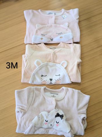 Lot 3 pyjamas hiver ouv ventre 3M -lucieju3hiver