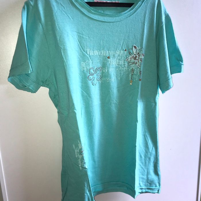 Teeshirt bleu. Lisa rose. 12 ans - photo numéro 2