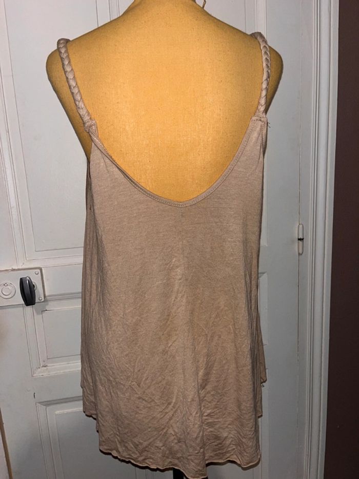 Debardeur bretelles tresses taille unique beige - photo numéro 3