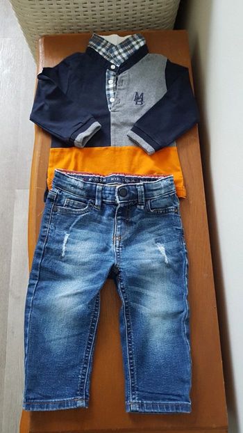 Ensemble polo jeans 12 mois