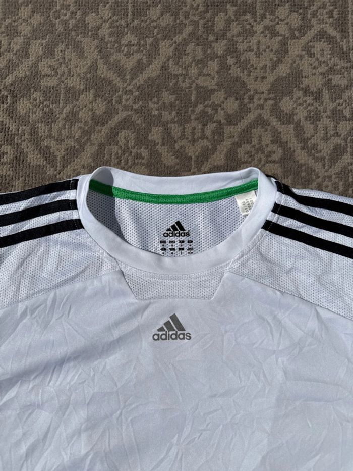 T-shirt Adidas blanc à rayures noires – Taille M Homme - photo numéro 4