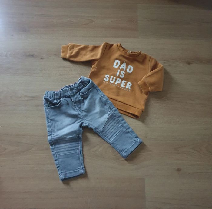 💚 Sweat Jeans 6 mois Kiabi/Grain de blé #emyfleury_6moisgarçon