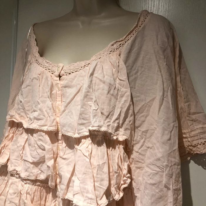 Blouse bohème rose à dentelle Naf-Naf taille  36 - photo numéro 9